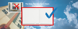 Promotional graphic for Easy AC Screen with a thermometer, checkmark, and blue sky background.